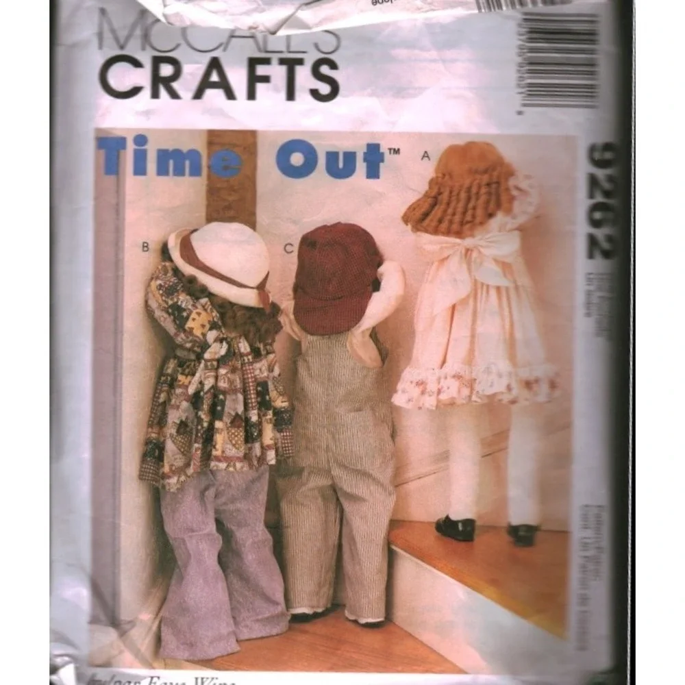 McCalls 9262 Time Out Dolls Sewing Pattern 36 Inch Dolls Clothes Vintage 1998